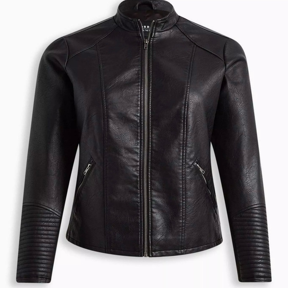Torrid Faux Leather collarless Moto Jacket